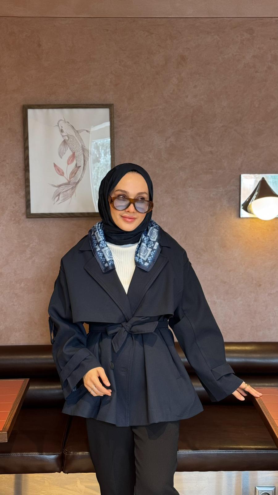Coat Trenç-Lacivert