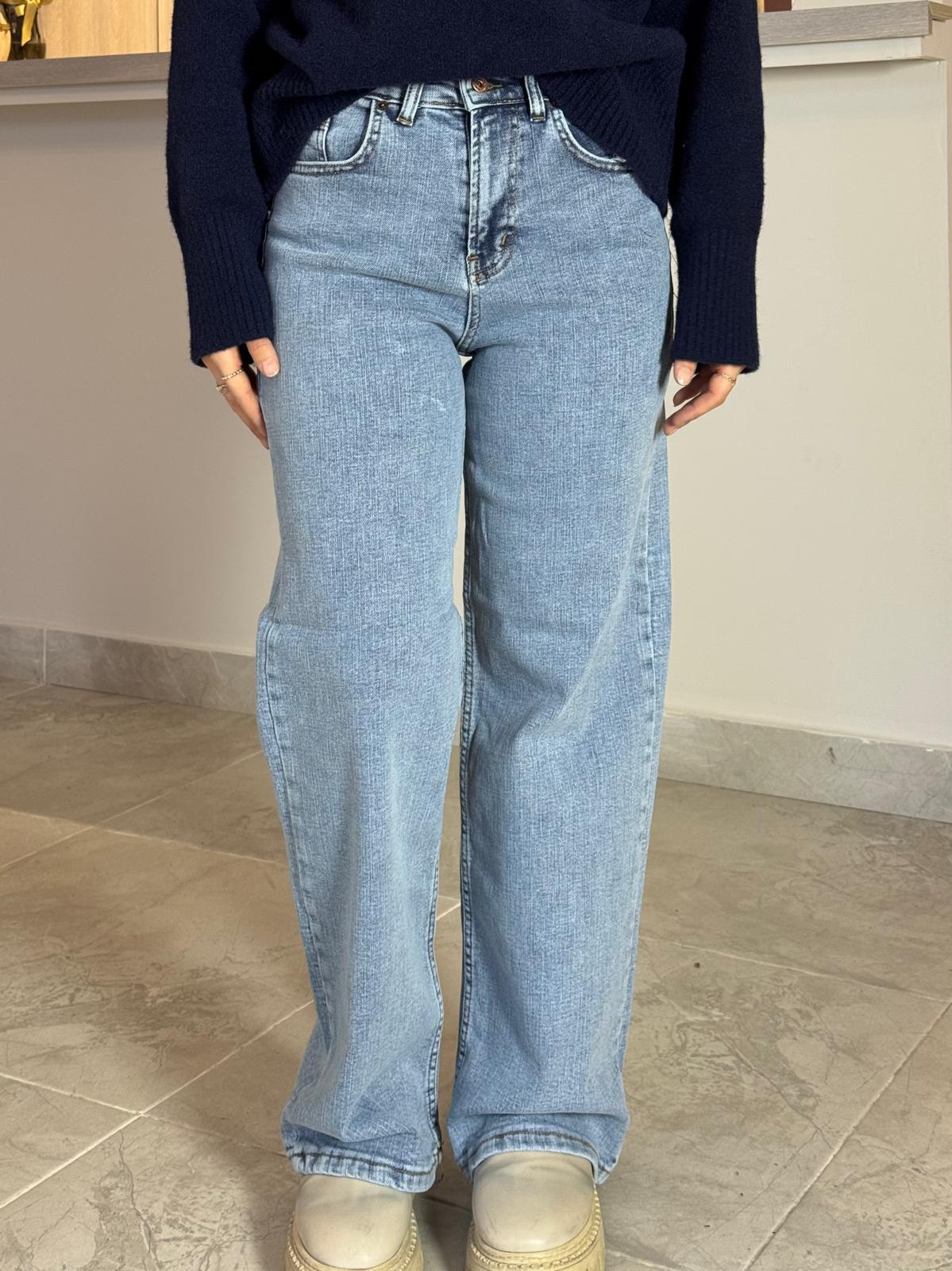 Palazzo Kot Pantolon-Denim