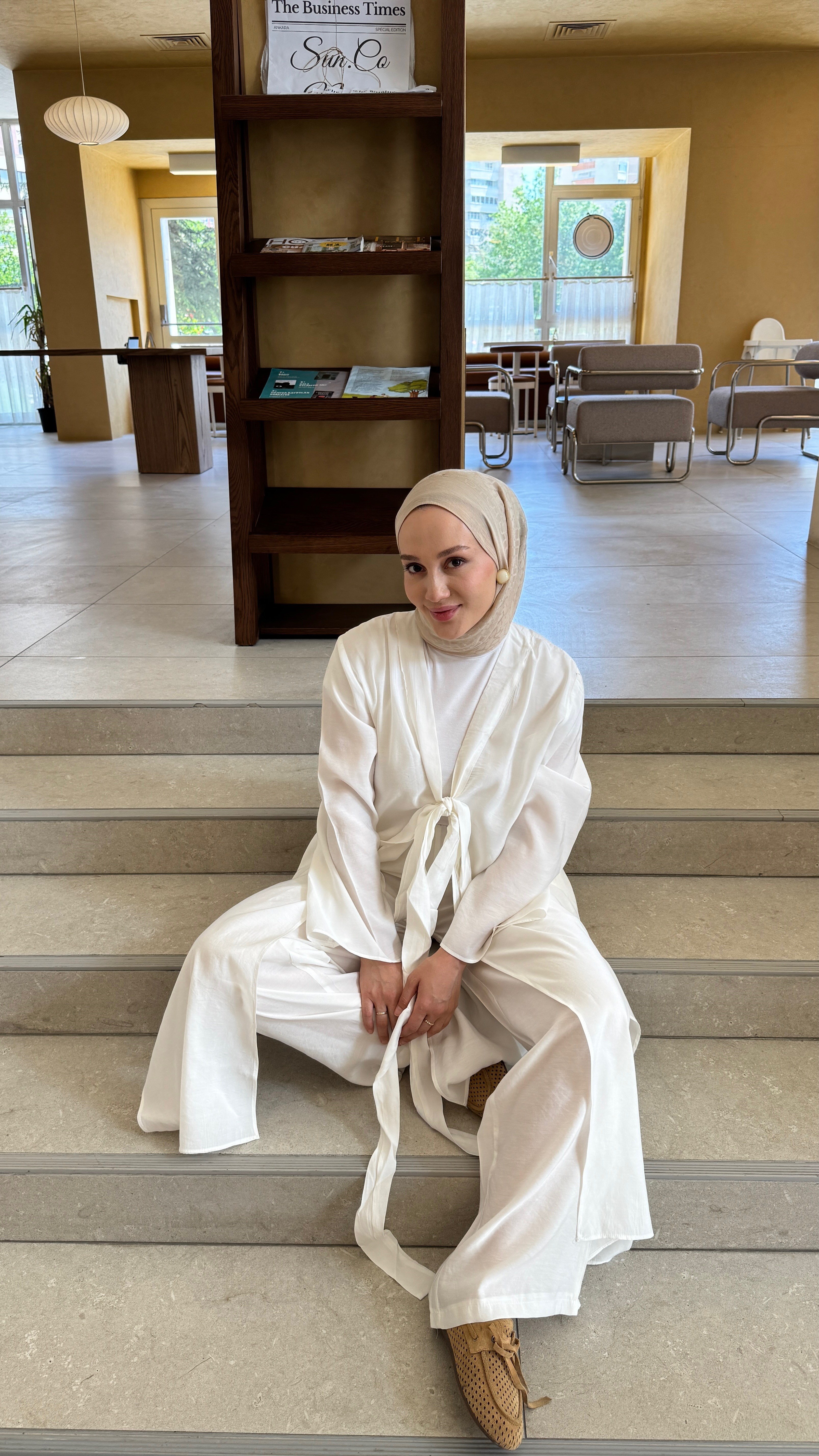 Bağlama Kimono Takım Beyaz