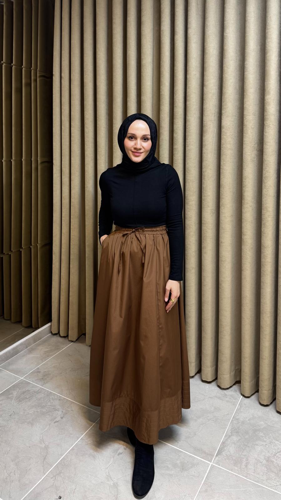 Gipe Poplin Etek-Taba