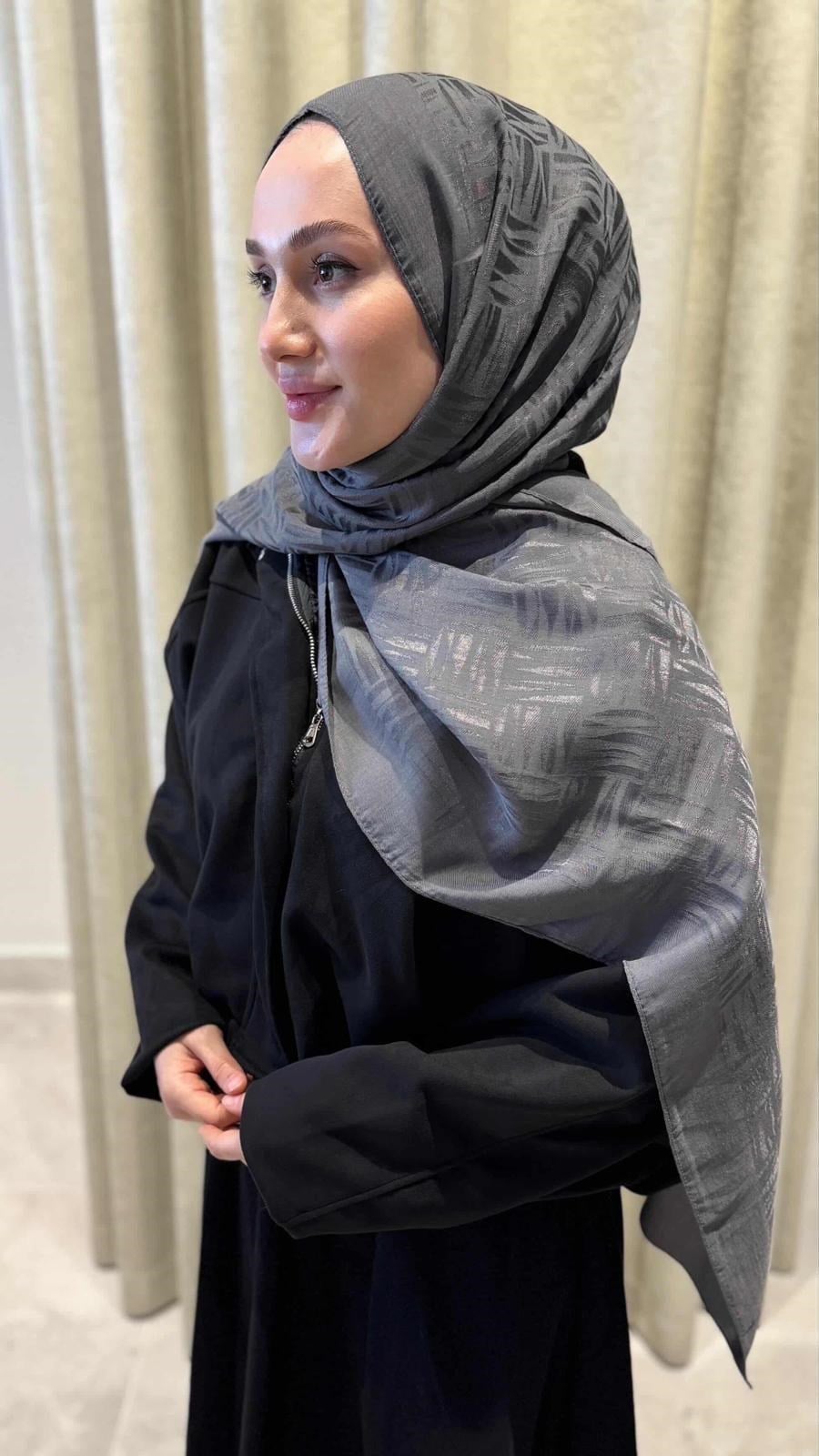Naura Kibrit Desen Şal-Gri