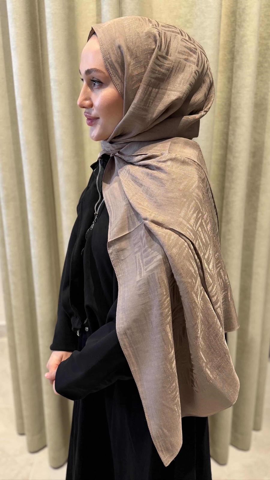 Naura Kibrit Desen Şal-Vizon