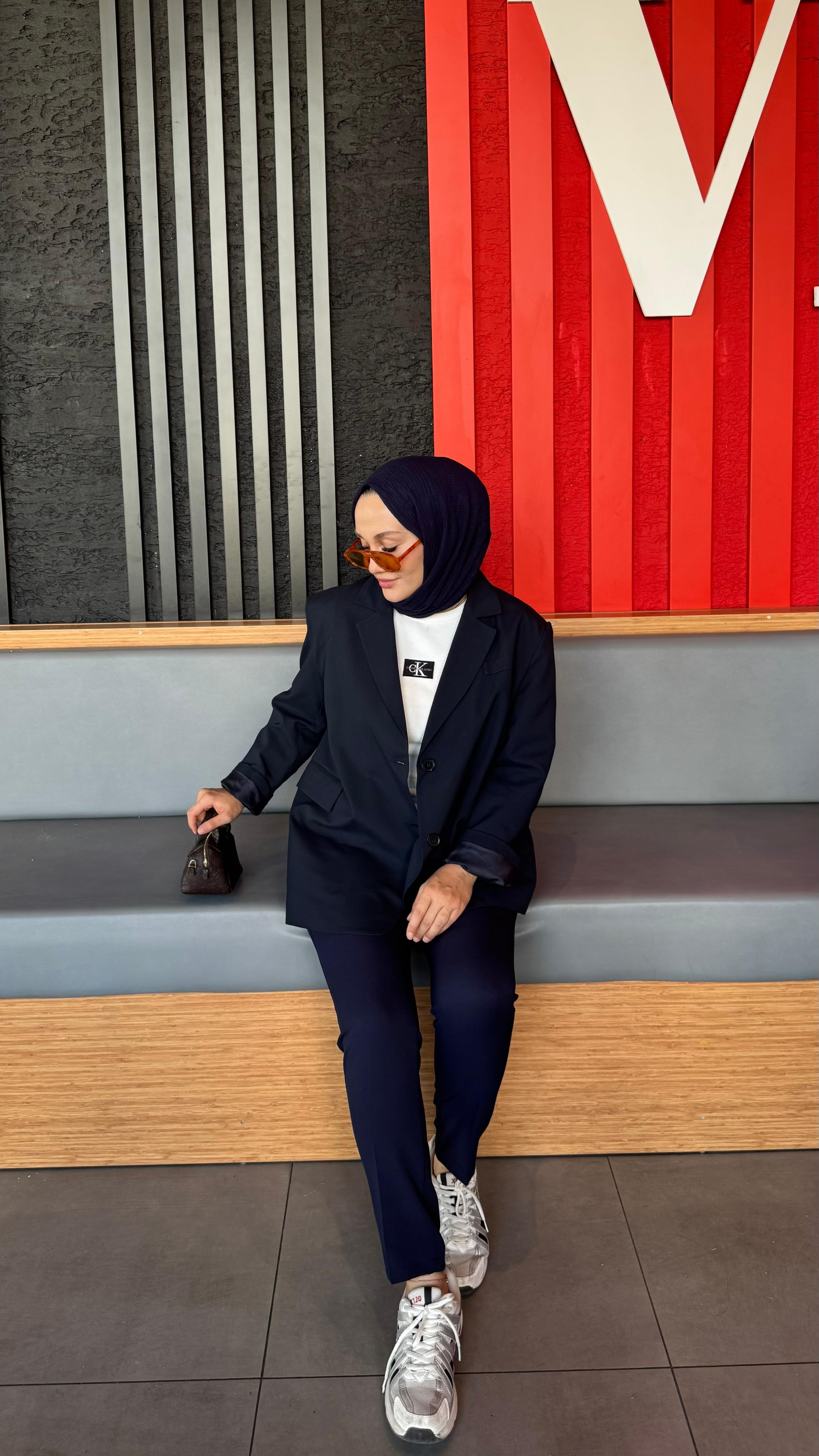 Oversize Ceket Lacivert