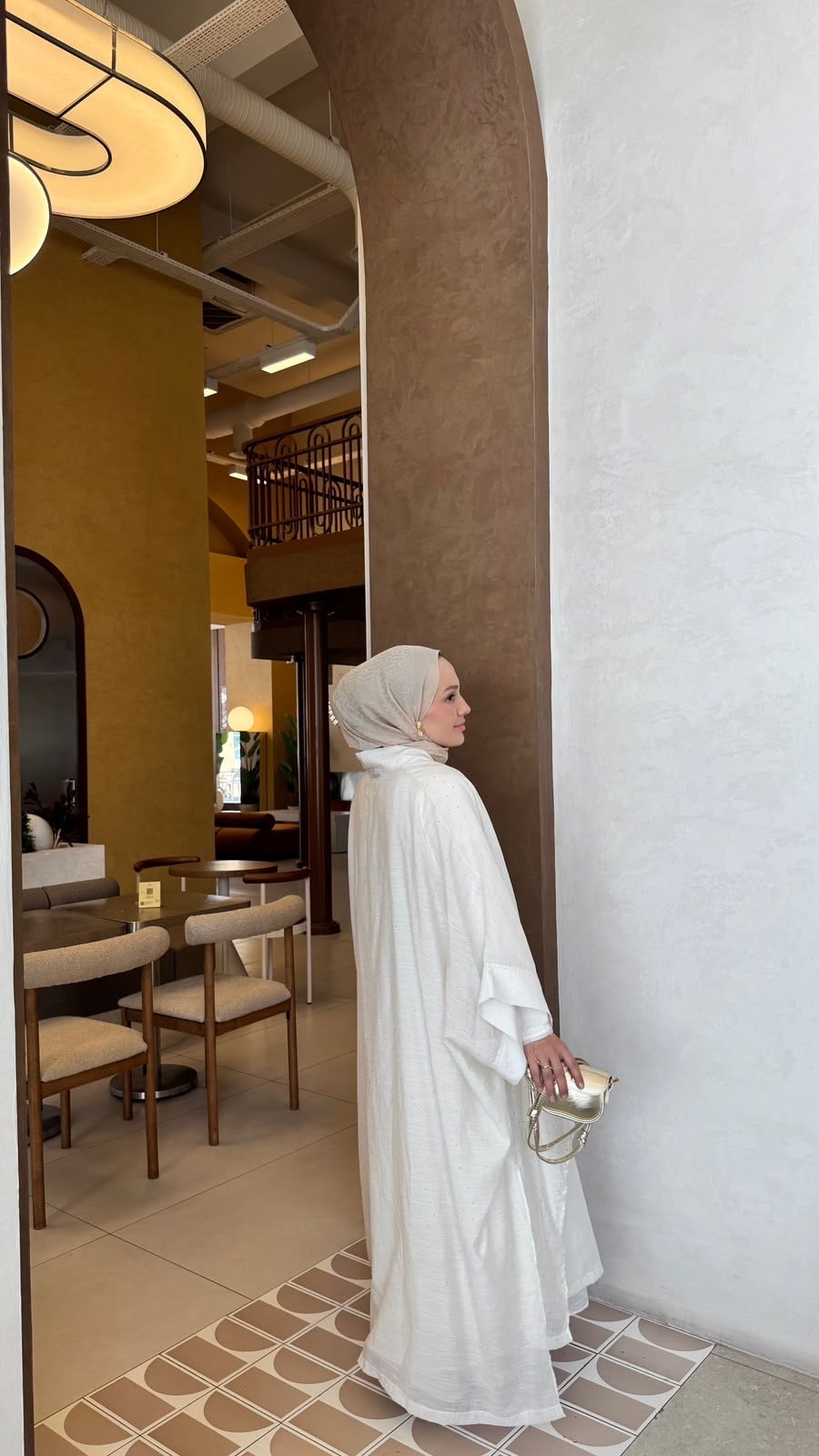 Pure Abaya Takım-Ekru