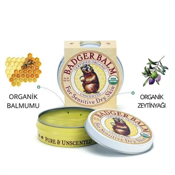Badger Organik Hassas Cilt Kremi / Uncscented Balm-56GR