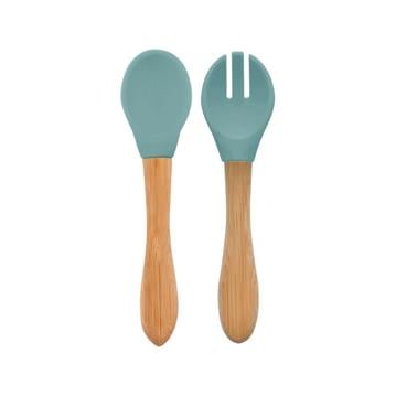OİOİ Mama Kaşığı ve Çatal Seti Aqua Green