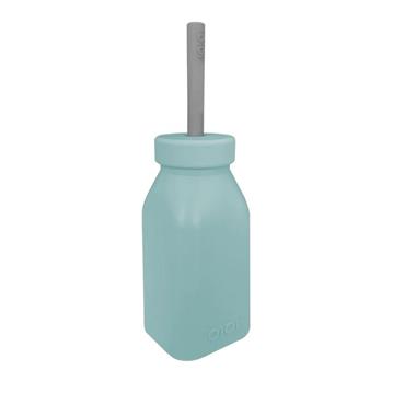 OİOİ Şişe + Pipet - Aqua Green - Powder Gray