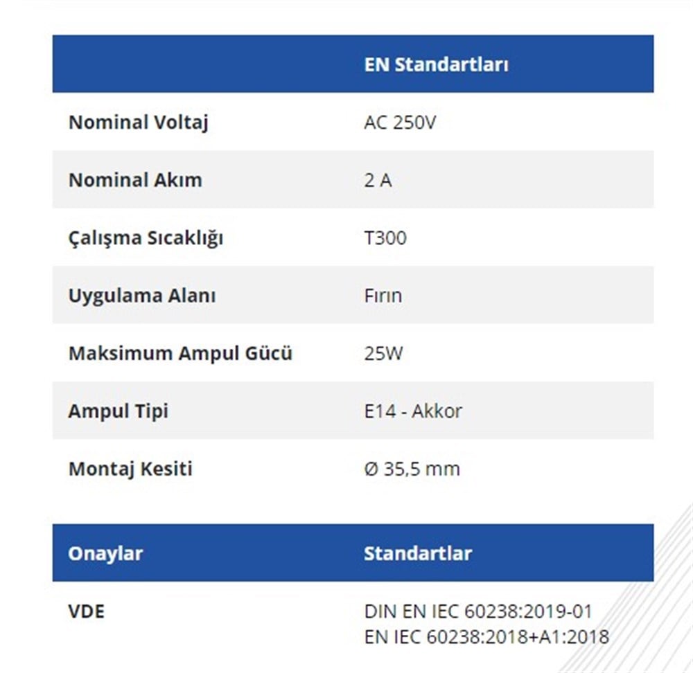 Nova 25W Fırın Lambası