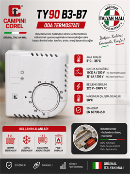 Campini Corel TY90-B7 Oda Termostatı