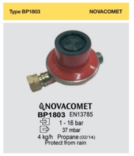 Novacomet BP-1803 4 kg/h 30 mbar İkinci Kademe LPG Regülatörü