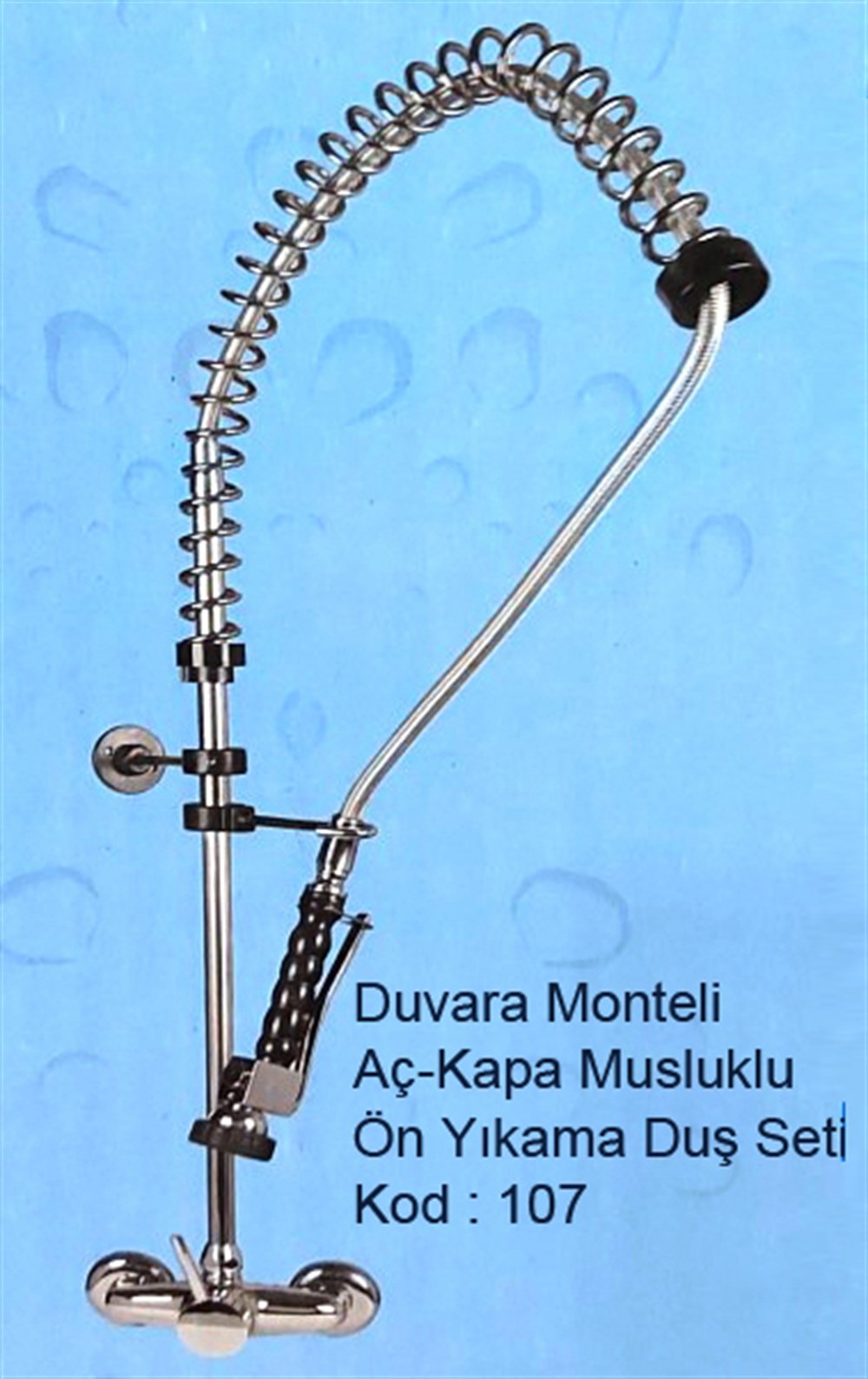Duvara Monteli Aç-Kapa Musluklu Elcikli Bulaşık Ön Yıkama Duş Seti