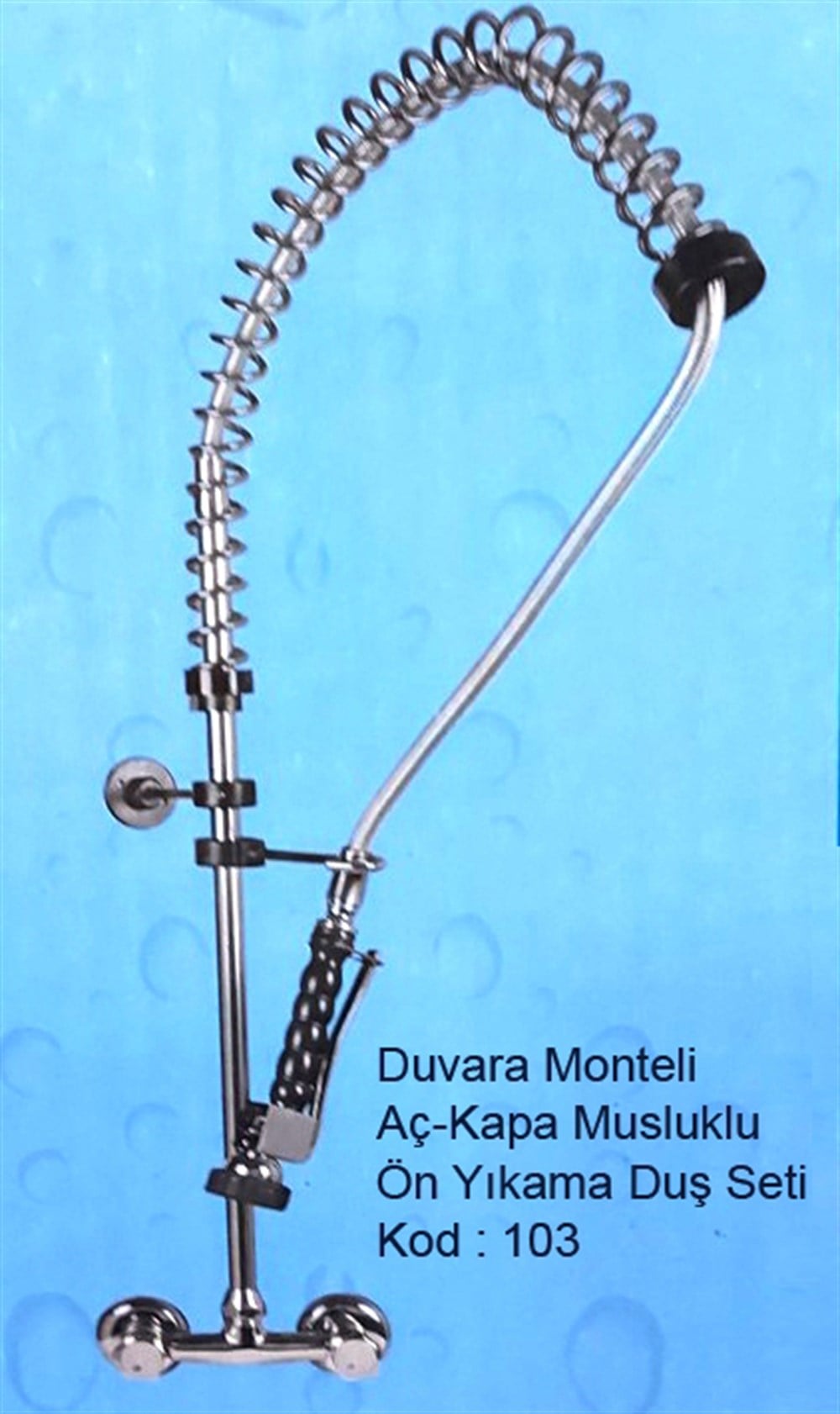 Duvara Monteli Çevirme Musluklu Elcikli Bulaşık Ön Yıkama Duş Seti
