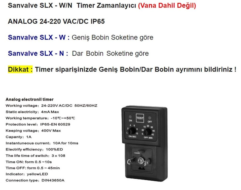 Sanvalve SLX-W&N Solenoid Vana Timer