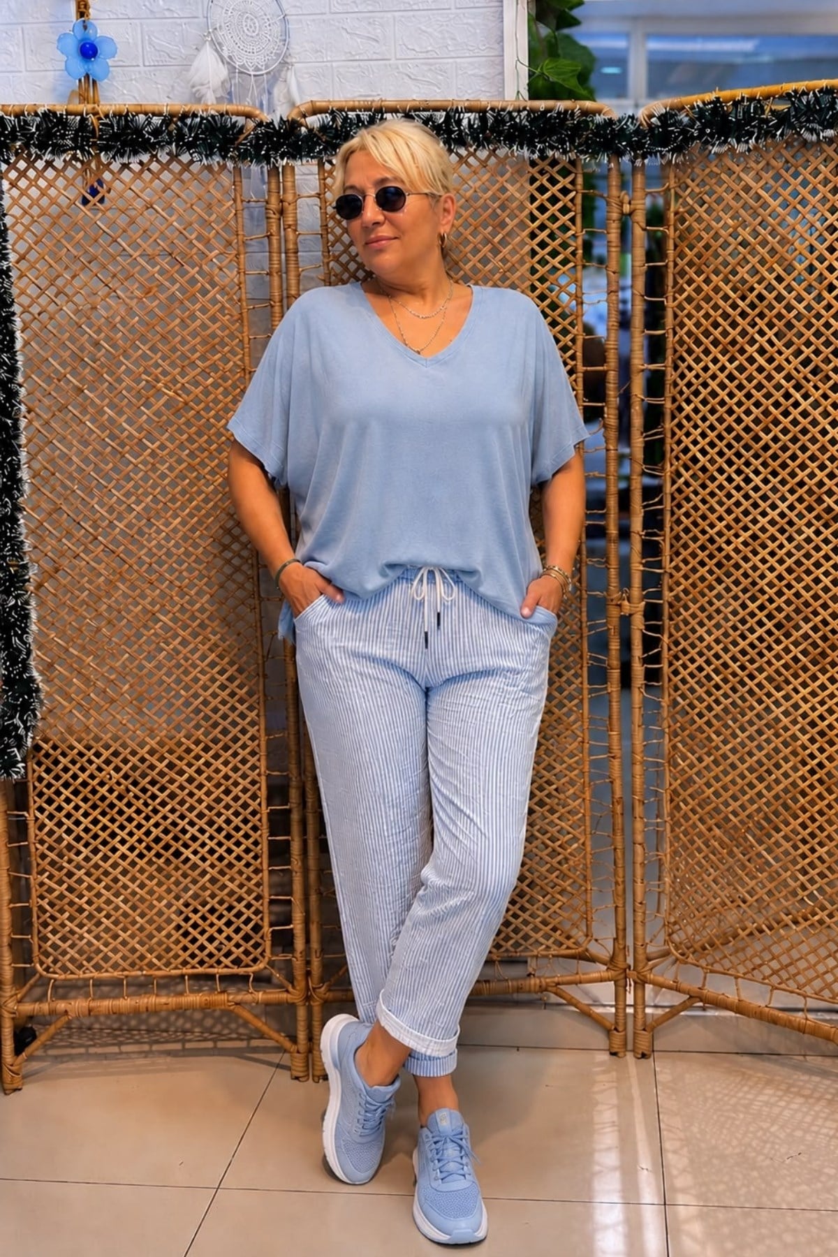 Beli Lastikli Esnek Yumuşacık Pantolon Bebe Mavisi