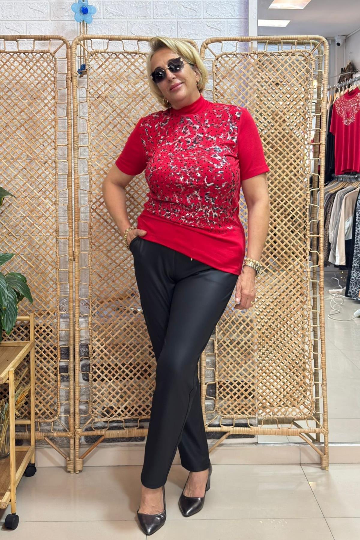 İçi Şardonlu Deri Pantolon 