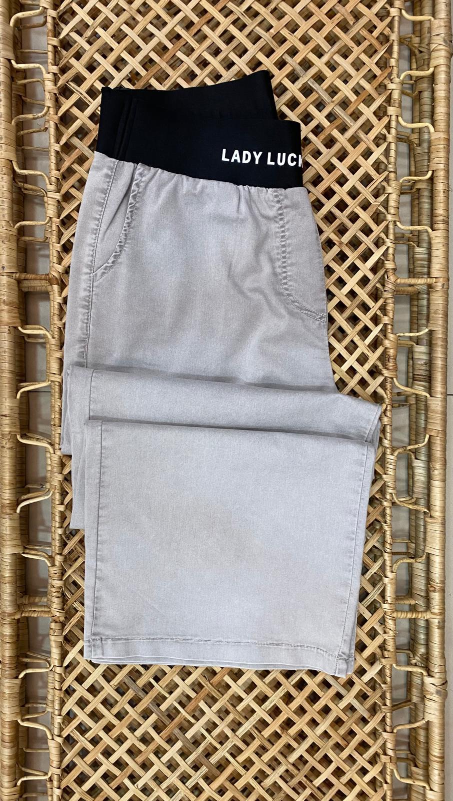 Beli Lastikli Bol Paça Pantolon Gri