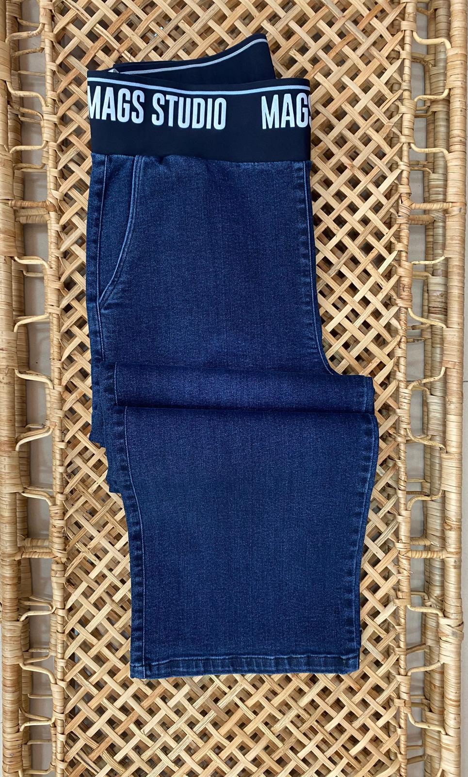 Beli Lastikli Geniş Paça Yumuşak Kumaş Kot Pantolon Mavi