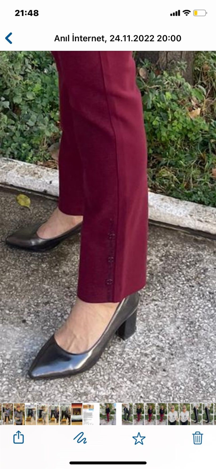 Kaşmir Paça Taş Detaylı Pantolon