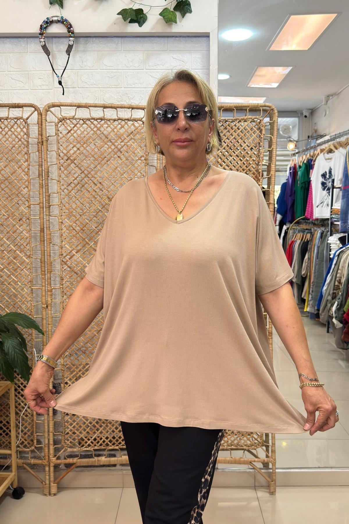 V Yaka Basic Bluz Bej