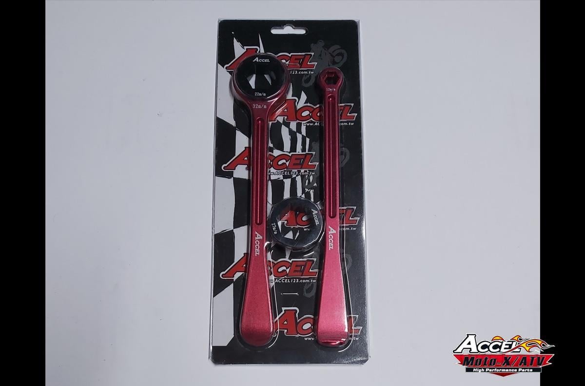 ACCEL LEVYE ANAHTAR SET (32,27,22,12,10MM) KIRMIZI