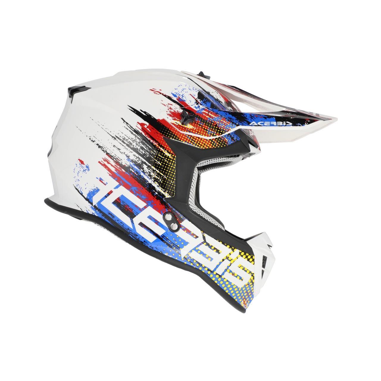 Acerbis Lınear Kask 2206 Beyaz Kırmızı Mavi