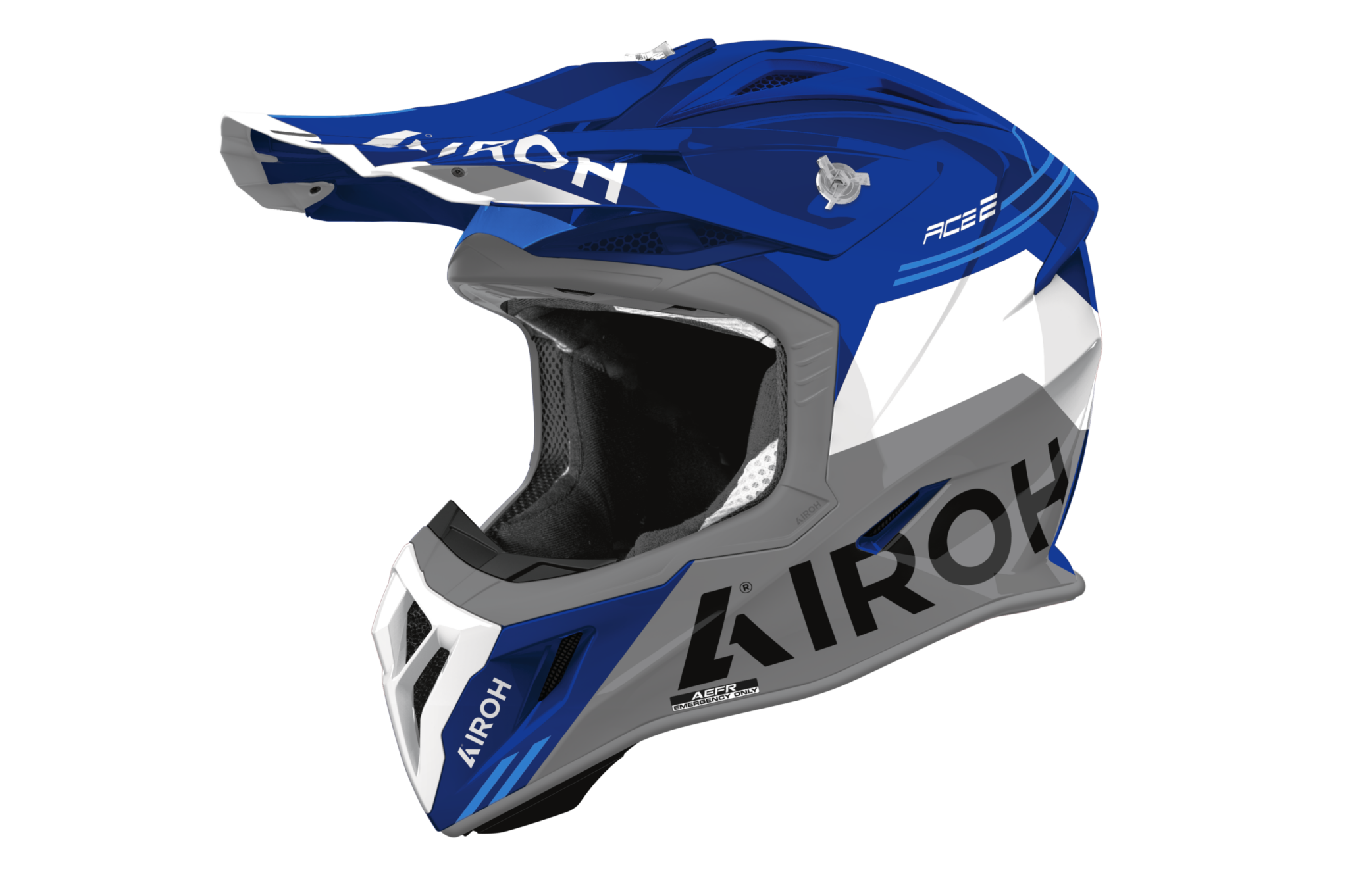 Airoh Aviator Ace 2 Fury Mavi Parlak Motosiklet Kaskı