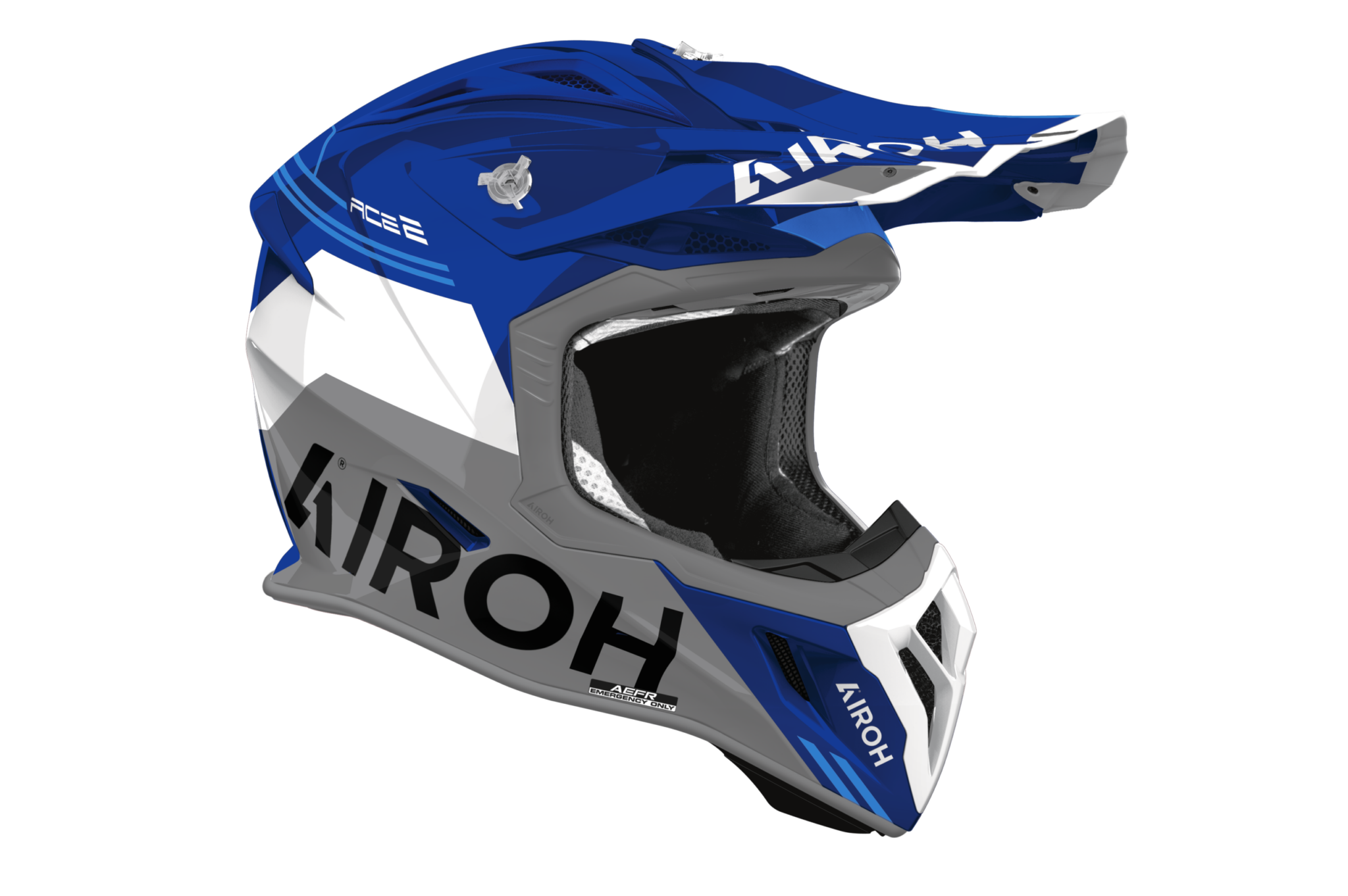 Airoh Aviator Ace 2 Fury Mavi Parlak Motosiklet Kaskı