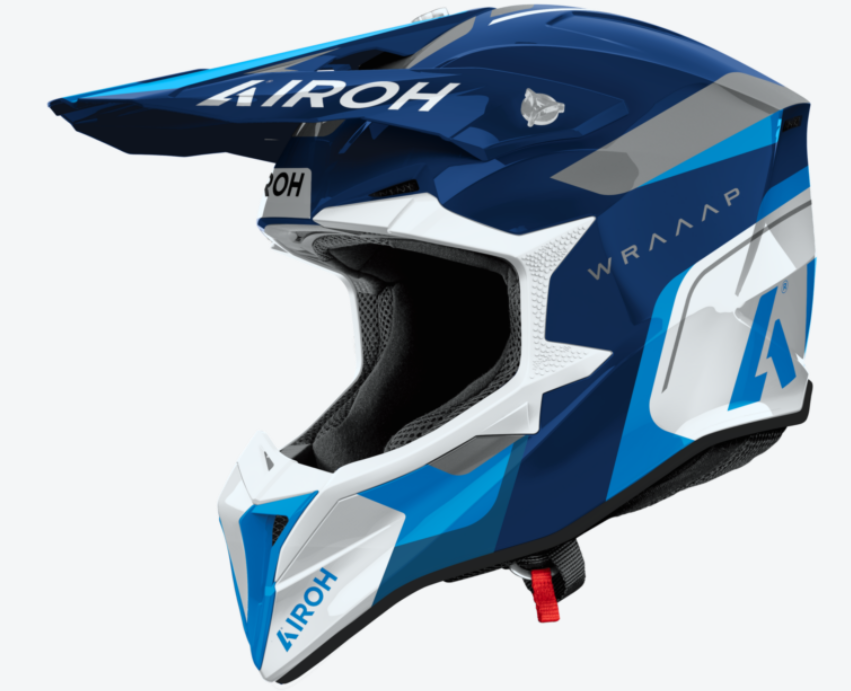 Airoh Wraap Conquer Mavi Parlak Motosiklet Kaskı