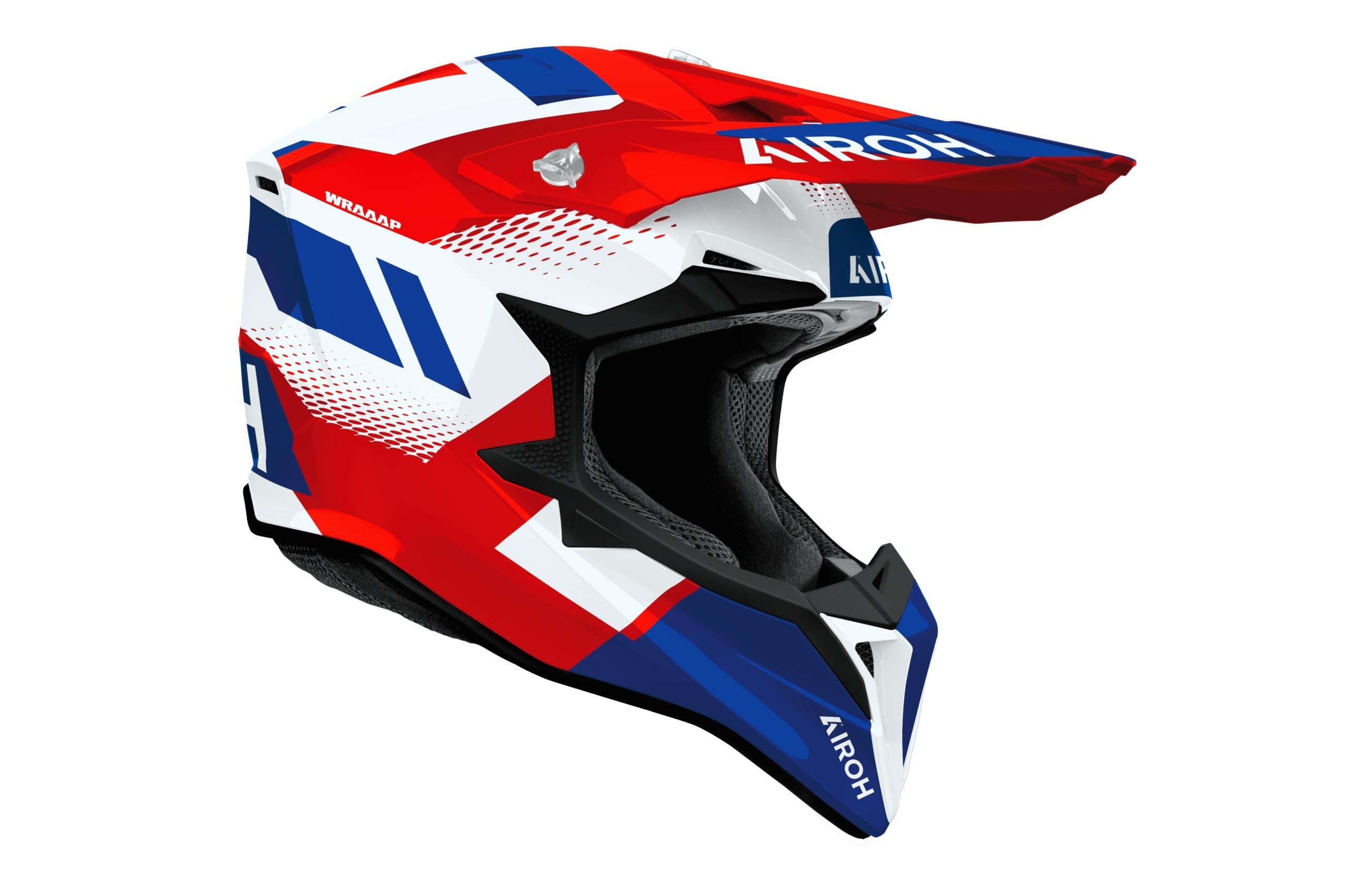 Airoh Wraap Vısıon Kırmızı Mavi Parlak Motosiklet Kaskı