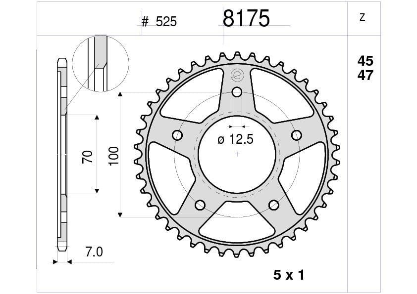 BMW HP4 1000 OGNIBENE ARKA DİŞLİ 45T