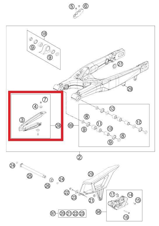 CHAIN GUARD CPL 07-11 KTM ORJ YP