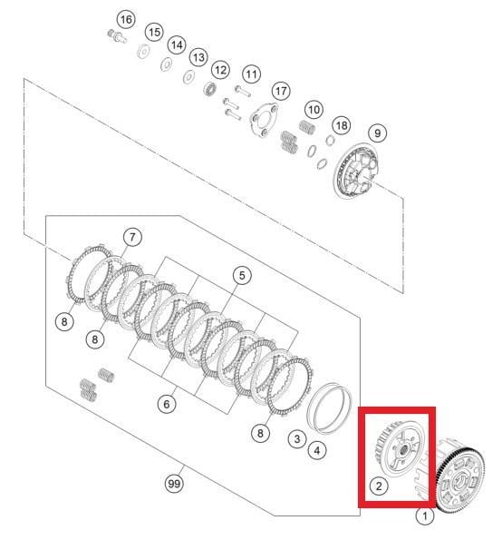 CLUTCH CENTER KTM ORJ YP