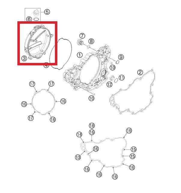 CLUTCH COVER OUTSIDE KTM ORJ YP A1