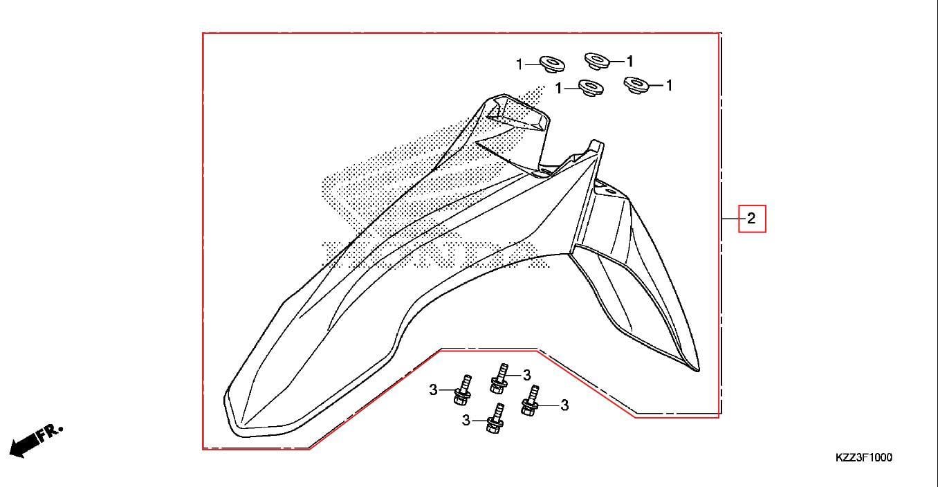 CRF250L ÖN ÇAMURLUK KIRMIZI HONDA ORJ YP