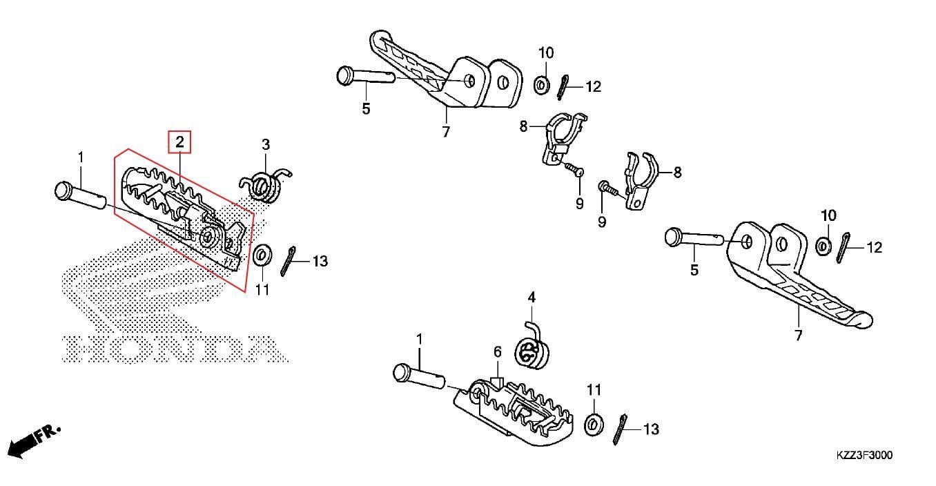 CRF250L SAĞ AYAK BASAMAĞI HONDA ORJ YP