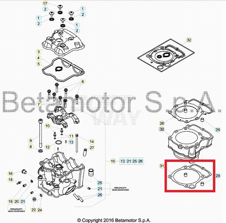 CYLINDER BASE GASKET 0,3MM BETA ORJ YP B4