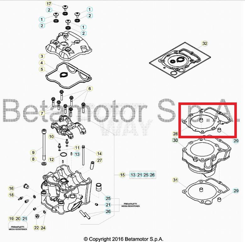 CYLINDER HEAD GASKET BETA ORJ YP B1