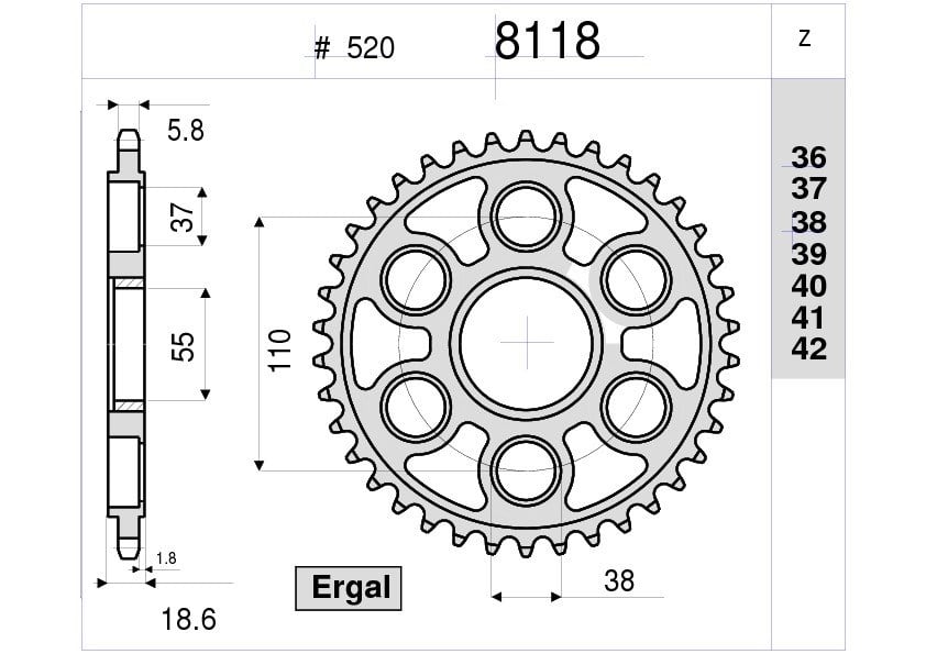 Ducatı 1098 525 Ognıbene Arka Dişli 43T