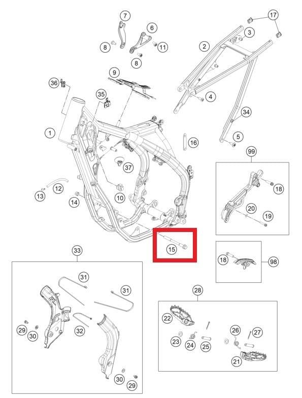 ENGINE BRAC.SCR. M10X115 GASGAS ORJ YP A9