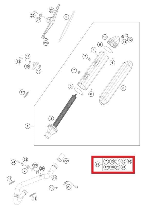 EXHAUST PARTS KIT KTM ORJ YP A9