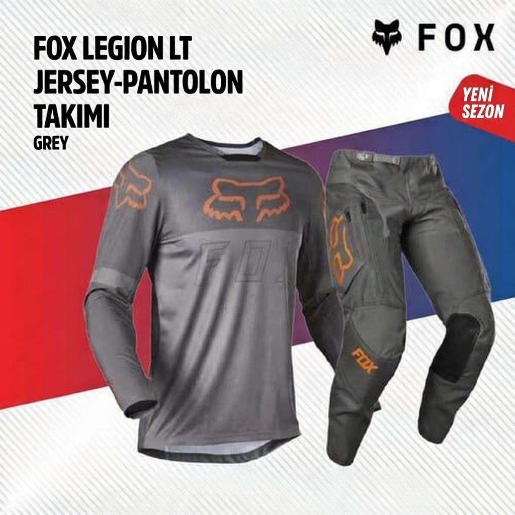 Fox Gri Turuncu Jersey Pantolon Takımı