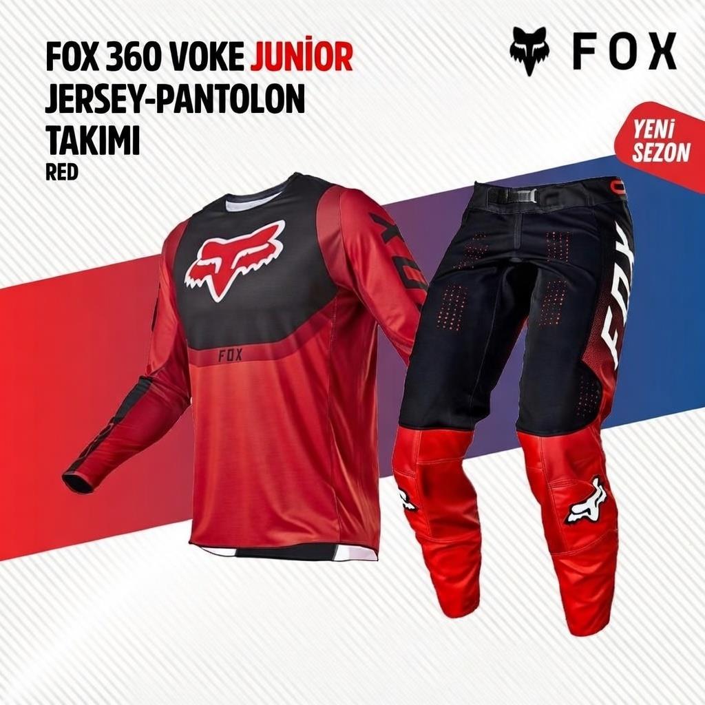 Fox Kırmızı Siyah Çocuk Jersey Pantolon Takımı