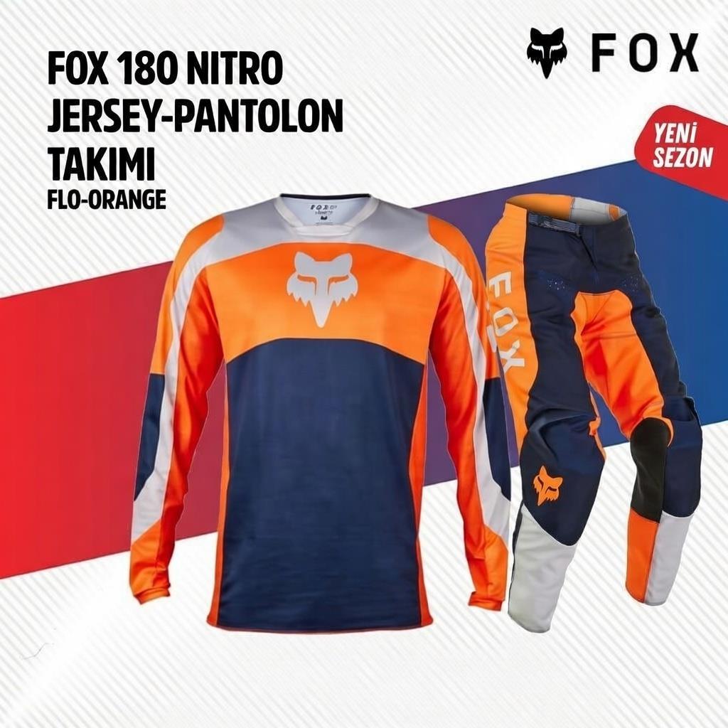 Fox Turuncu Mavi Jersey Pantolon Takımı