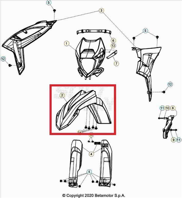 FRONT FENDER WHITE RR BETA ORJ YP