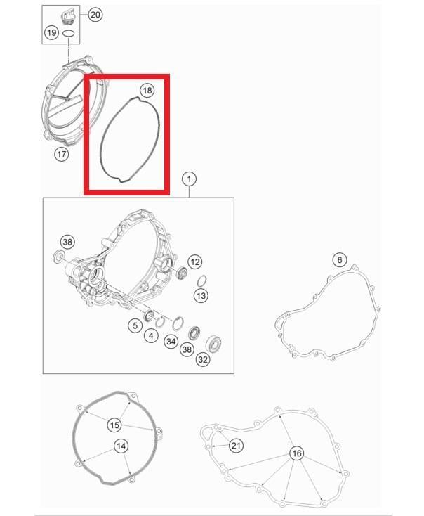 GASKET FOR OUTER CLUTCH COVER KTM ORJ YP A2