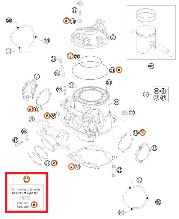 GASKET SET 250 07-14 KTM ORJ YP