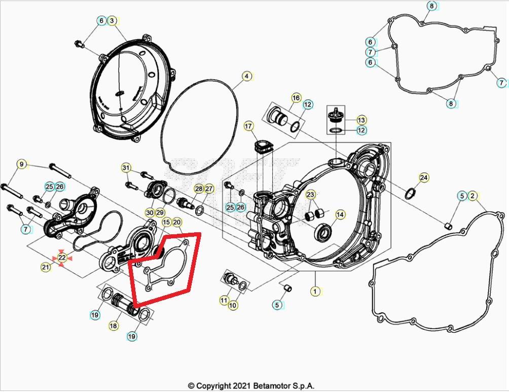 GASKET WATER PUMP BODY BETA ORJ YP B4