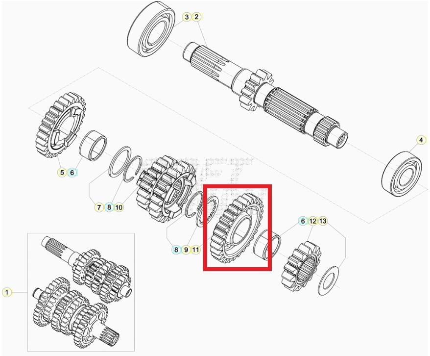 GEAR MAINSHAFT BETA ORJ YP B5