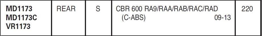 Honda CBR 600 RR 2009-2016 Honda CBR 1000 2008-2018 EBC Arka Disk