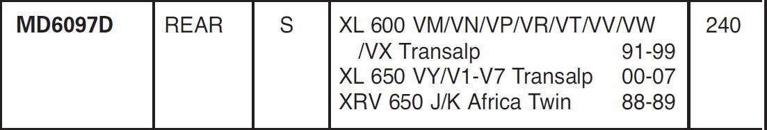 Honda XL 600 1991-1999 Honda XL 650 2000-2007 EBC Arka Disk